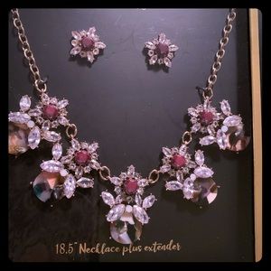 Brown and rhinestone necklace set